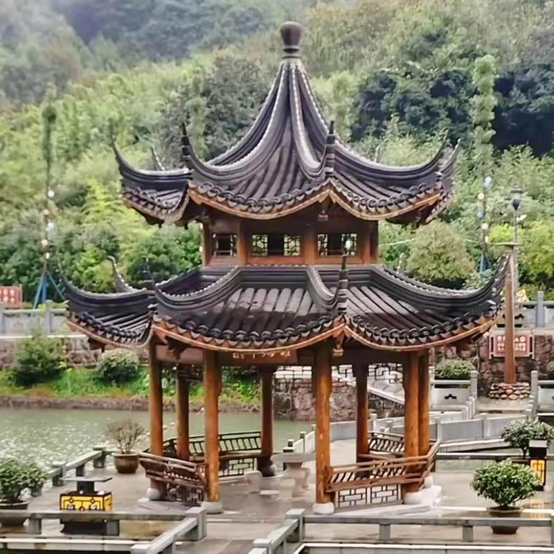 雙層古建涼亭系列~#防腐木涼亭#園林景觀工程 #他這狀態(tài)誰